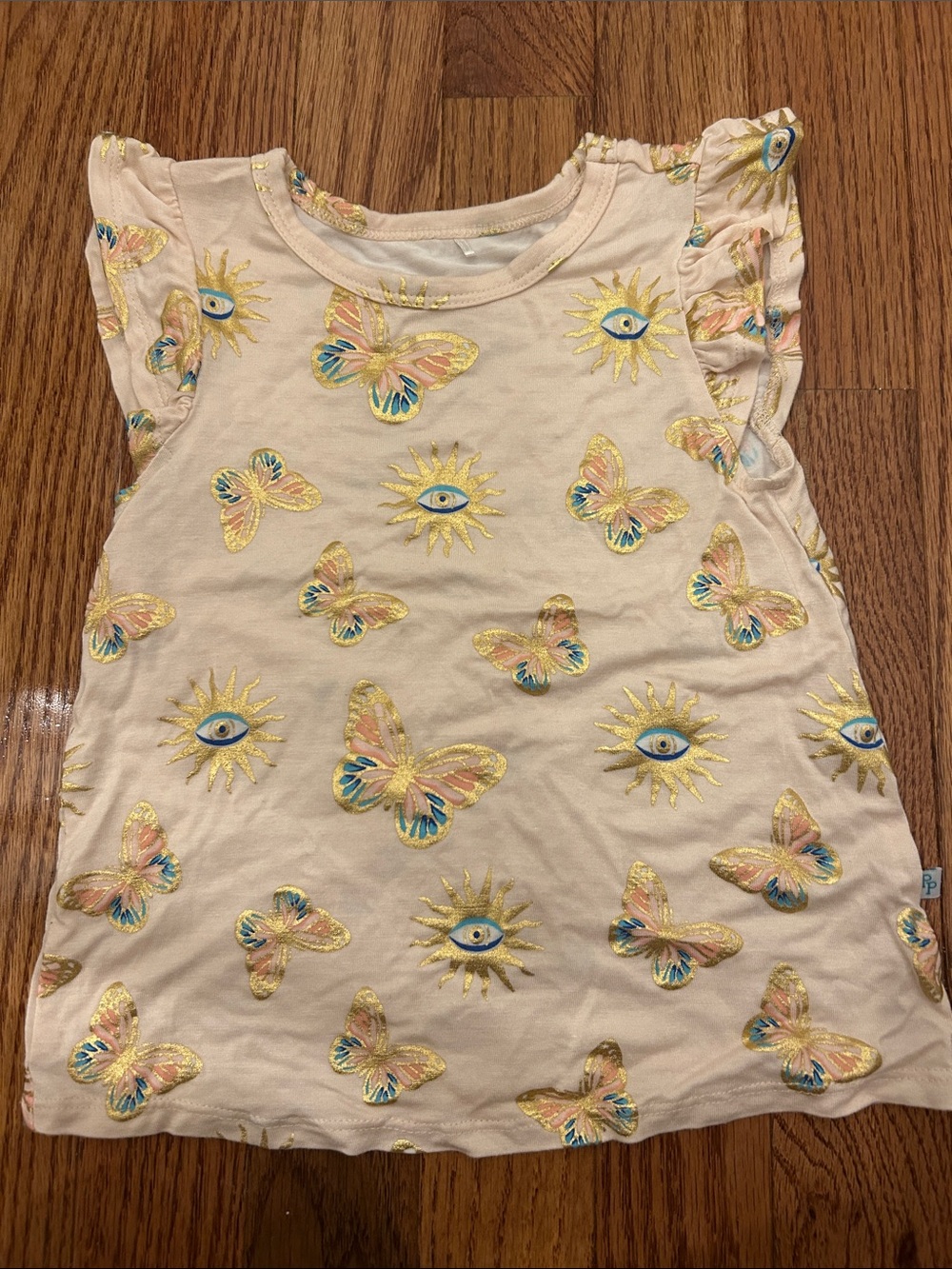 Posh Peanut Panfora Butterfly & Sun Flutter Sleeve Top-2T